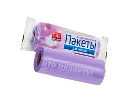 Мешки для мусора 35 л, ароматизированные, сиреневые, в рулоне 20 шт., ПНД, 12 мкм, 560х530 мм, GRIFON Полевые Цветы, 100-034 в Сосновом Бору