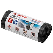 Мешки для мусора 20 л, черные, в рулоне 30 шт., ПНД, 8 мкм, 500х450 мм, LAIMA, 601376 в Сосновом Бору