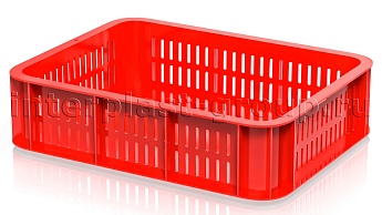 Ящик (лоток) кондитерский перфорированные стенки сплошное дно красный в Сосновом Бору