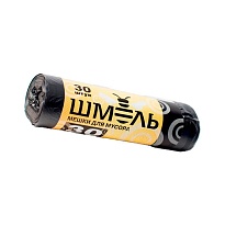 Мешки для мусора 30 л, черные, в рулоне 30 шт., ПНД, 7 мкм, 600х500 мм, ШМЕЛЬ, 4625 в Сосновом Бору
