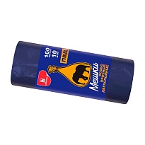 Мешки для мусора 160 л, синие, рулон 10 шт., ПВД, 35 мкм, 1100х900 мм, Уфа Пак, МВ1755 (МВ 160-10ср) в Сосновом Бору