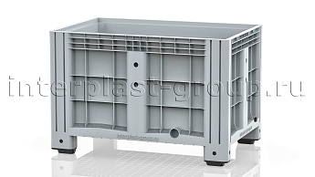Контейнер iBox сплошной на ножках с пробкой 1 дюйм серый в Сосновом Бору