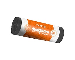 Мешки для мусора 20 л, черные, в рулоне 25 шт., ПНД, 6 мкм, 420х450 мм, SIBIRSKAYA, 101-001 S в Сосновом Бору