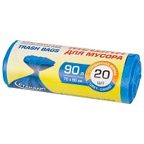 Мешки для мусора 90 л, синие, в рулоне 20 шт., ПНД, 14 мкм, 900х700 мм, LAIMA ULTRA, 607693 в Сосновом Бору