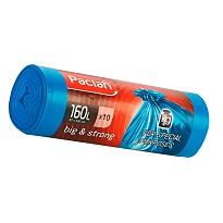 Мешки для мусора 160 л, синие, в рулоне 10 шт., ПВД, 21 мкм, 1200х870 мм, PACLAN Big&Strong, 604075 в Сосновом Бору