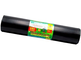 Мешки для мусора 280 л, ароматизированные, черные, в рулоне 10 шт., ПВД 110 мкм, 1400х930 мм, Добрыня, Dob28010black в Сосновом Бору