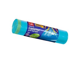 Мешки для мусора 35 л, с завязками, голубые, в рулоне 20 шт., ПНД, 12 мкм, 560х530 мм, GRIFON, 101-061 в Сосновом Бору