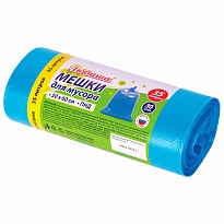 Мешки для мусора 35 л, синие, в рулоне 30 шт., ПНД, 10 мкм, 600х500 мм, Любаша, 608091 в Сосновом Бору