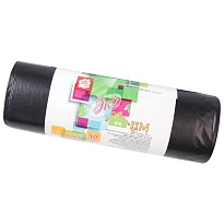 Мешки для мусора 220 л, черные, в рулоне 10 шт., ПВД, 29 мкм, 1100х830 мм, Концепция Быта ЭкоДом, 604924 в Сосновом Бору