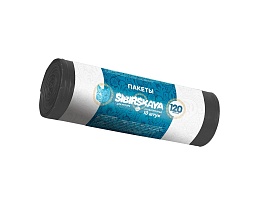 Мешки для мусора 120 л, черные, в рулоне 10 шт., ПНД, 14 мкм, 1100х700 мм, SIBIRSKAYA, 101-008 S в Сосновом Бору