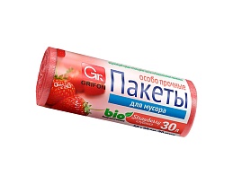 Мешки для мусора 30 л, ароматизированные, Клубника, красные, в рулоне 20 шт., ПНД, 9 мкм, 560х530 мм, GRIFON Aroma, 101-020 K в Сосновом Бору