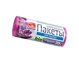 Мешки для мусора 30 л, ароматизированные, Лаванда, сиреневые, в рулоне 20 шт., ПНД, 9 мкм, 560х530 мм, GRIFON Aroma, 101-020 La в Сосновом Бору