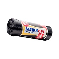 Мешки для мусора 60 л, черные, в рулоне 20 шт., ПНД, 9 мкм, 700х600 мм, МЕШКОFF, 4045 в Сосновом Бору